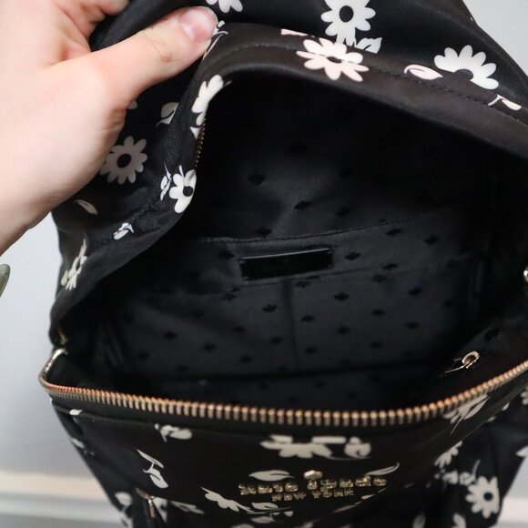 Kate Spade Black and White Daisy Backpack - Picture 10 of 11